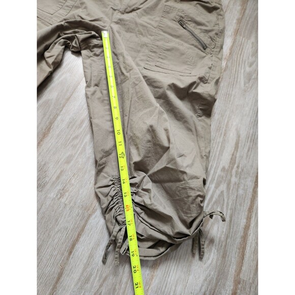 Fashion Bug Khaki Utility Cotton Stretch Capri Pants Adjustable Leg Sz 18W - Picture 7 of 8